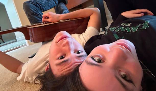 Boyfriend and I playing guitar