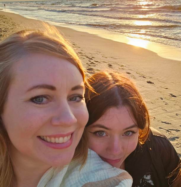 mom and i on our favorite beach