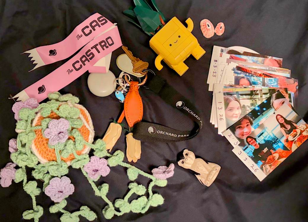 A sheet with scattered objects